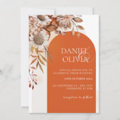 Invitation Rustique Floral Mariage de automne (Devant)