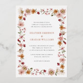Invitation Rustique Floral Mariage Foil (Recto)