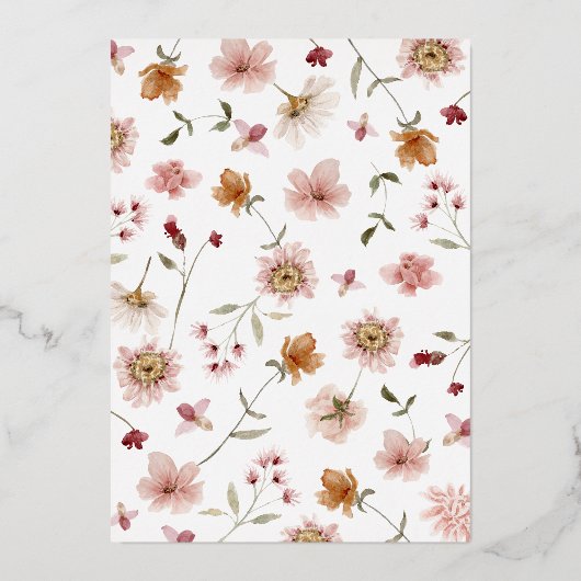 Invitation Rustique Floral Mariage Foil (Verso)