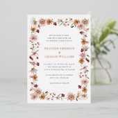 Invitation Rustique Floral Mariage Foil (Debout devant)
