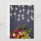 Invitation Rustique floral marine bordeaux douche couple d'hi (Dos)