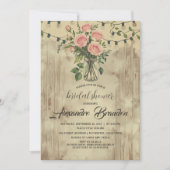 Invitation Rustique Floral Mason Jar Mariage douche (Devant)