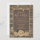 Invitation Rustique Floral Mason Jar String Fiançailles (Devant)