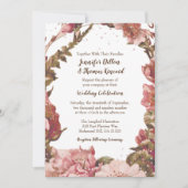 Invitation Rustique Floral Mauve Mariage (Devant)