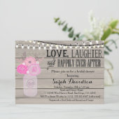Invitation Rustique Floral Rose Blush (Debout devant)