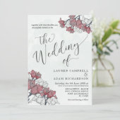 Invitation Rustique Floral Rose & Sage Vert Mariage Aquarelle (Debout devant)