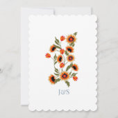 Invitation Rustique Floral Scandinave Mariage inspiré Folk (Dos)