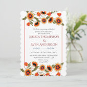 Invitation Rustique Floral Scandinave Mariage inspiré Folk (Debout devant)