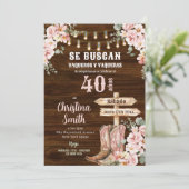 Invitation Rustique Floral Se Buscan Adulte Femme Anniversair (Debout devant)