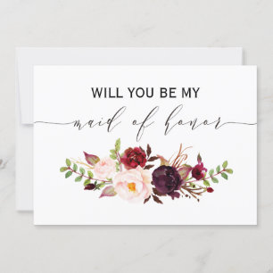 Invitation Rustique Floral Serez-vous ma servante d'honneur 2
