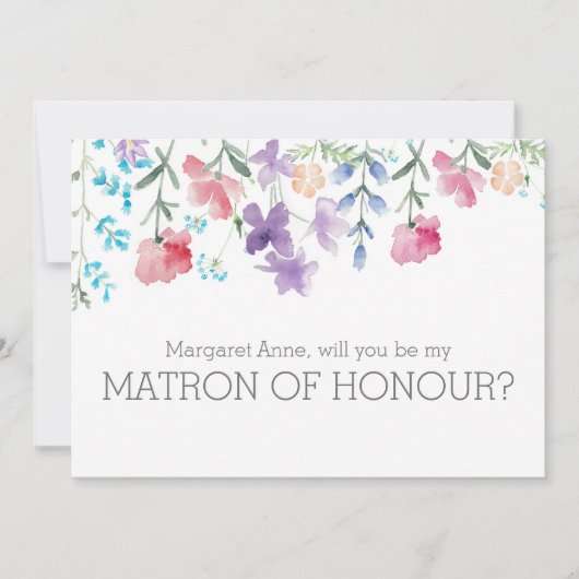 Invitation Rustique Floral Serez-vous mon maître d'honneur (Devant)