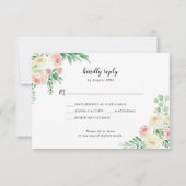 Invitation Rustique Floral String Lights mariage buffet RSVP (Dos)