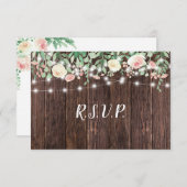 Invitation Rustique Floral String Lights mariage buffet RSVP (Devant / Derrière)
