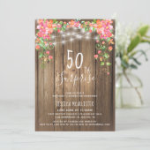 Invitation Rustique Floral Surprise 50e anniversaire Invitati (Debout devant)