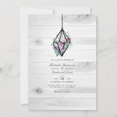 Invitation Rustique Floral Terrarium QR Code Jardin Mariage (Devant)
