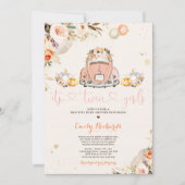 Invitation Rustique Floral Twin Citrouille Drive Par Baby sho (Devant)
