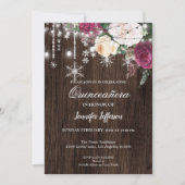 Invitation Rustique Florale pour Quinceañera (Devant)