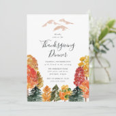 Invitation Rustique Forêt d'automne Dîner d'action de grâces (Debout devant)
