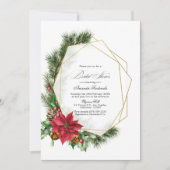 Invitation Rustique géométrique Poinsettia Fête des mariées d (Devant)