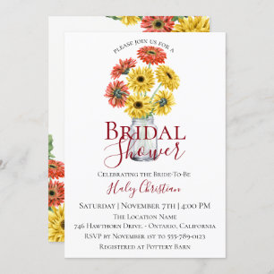 Invitation Rustique Gerber Floral Bridal Shower