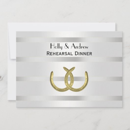 Invitation Rustique Golden Horseshoe Argent Wht H Répétition (Devant)
