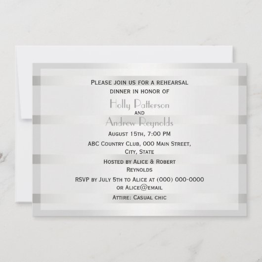 Invitation Rustique Golden Horseshoe Argent Wht H Répétition (Dos)