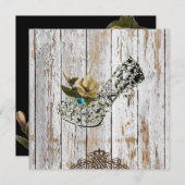 Invitation rustique grange bois bohème mariage bohème (Devant / Derrière)