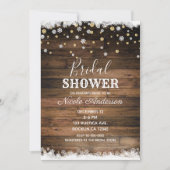 Invitation Rustique Grange Bois Or Argent Fête des mariées d' (Devant)