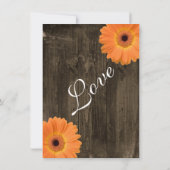 Invitation Rustique Grange Bois Orange Daisy Mariage Invitati (Dos)