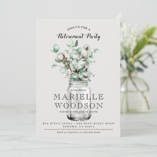 Invitation Rustique Greene Retirement Party (Debout devant)