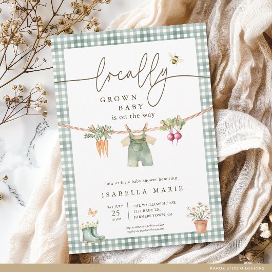 Invitation Rustique Grossesse de Bébé de Douche Localement Cu