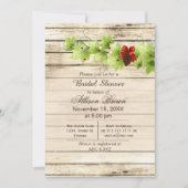 Invitation Rustique hiver cônes de pin sylvestre Douche nupti (Devant)