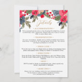 Invitation Rustique hiver Floral Aquarelle Mariage tout en un (Dos)