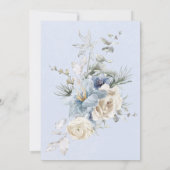 Invitation Rustique hiver Frosty Bleu & Blanc Floral Mariage (Dos)