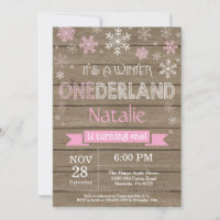 Rustique hiver Onederland 1er anniversaire Invitat