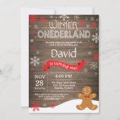 Invitation Rustique hiver Onederland 1er anniversaire Invitat (Devant)