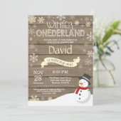 Invitation Rustique hiver Onederland 1er anniversaire Invitat (Debout devant)