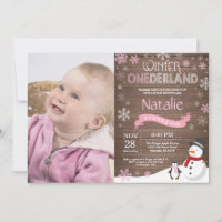 Rustique hiver Onederland 1er anniversaire Invitat