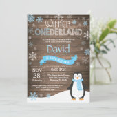 Invitation Rustique hiver Onederland 1er anniversaire Invitat (Debout devant)