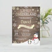 Invitation Rustique hiver Onederland 1er anniversaire Invitat (Debout devant)