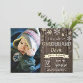 Invitation Rustique hiver Onederland 1er anniversaire Invitat (Debout devant)