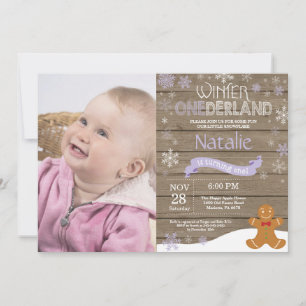 Invitation Rustique hiver Onederland 1er anniversaire Invitat