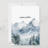Invitation Rustique hiver Pine Trees Montagne Mariage extérie (Dos)