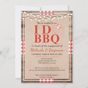Invitation Rustique I Do BBQ Engagement Partie Couples Douche