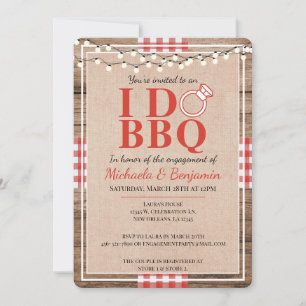 Invitation Rustique I Do BBQ Engagement Partie Couples Douche