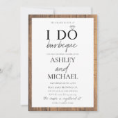 Invitation Rustique I DO BBQ Simple Script Photo Douche (Devant)