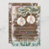 Invitation Rustique Il ou Elle Cookies Noël Genre Reveillez (Devant / Derrière)