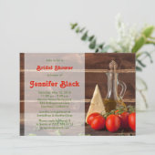 Invitation Rustique Italien Huile Tomates Fête des mariées Fr (Debout devant)