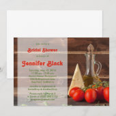 Invitation Rustique Italien Huile Tomates Fête des mariées Fr (Devant / Derrière)