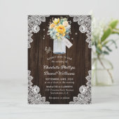 Invitation Rustique jaune Dusty bleu Mariage Floral (Debout devant)